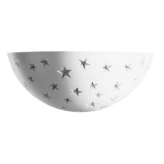 Applique gesso mezza luna traforato verniciabile lampada da parete R7S
