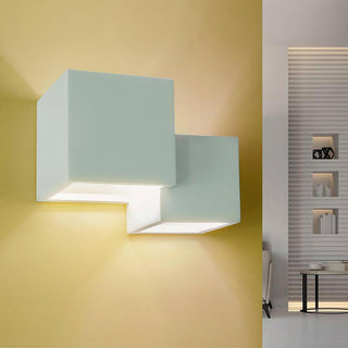 Applique gesso 2 cubi a doppia emissione di luce up & up e down G9