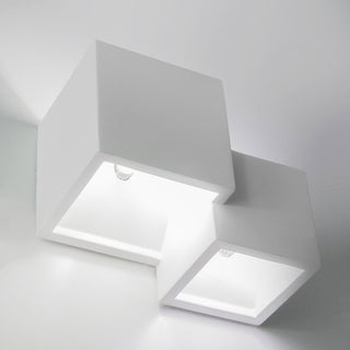 Applique gesso 2 cubi a doppia emissione di luce up & up e down G9