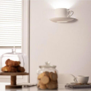 Applique in gesso a forma di tazza da caffè lampada verniciabile G9