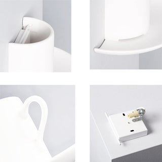 Applique in gesso a forma di tazza da caffè lampada verniciabile G9