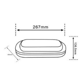 Applique parete ovale a led 23W plafoniera a soffitto IP54 CCT switch