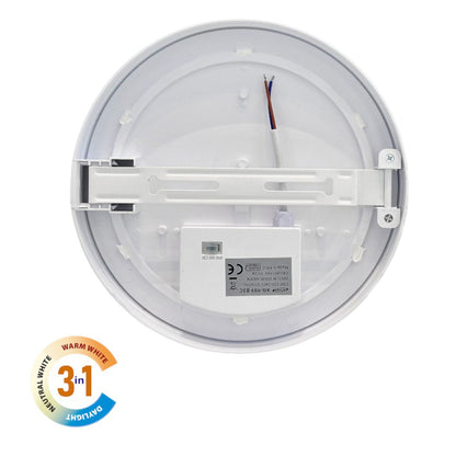 Applique da parete rotonda a led 23 watt plafoniera da soffitto per balconi giardino IP54 CCT switch