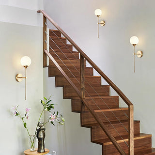 Applique a parete bronzo diffusore sferico design minimal attacco G9