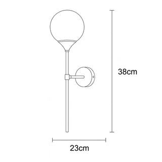 Applique a parete bronzo diffusore sferico design minimal attacco G9