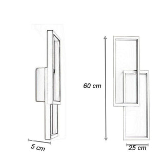 Applique doppio rettangolo 32 watt 3 temperature di luce bianco o nero