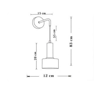 Applique moderna bronzo minimal con diffusore cilindrico nero E27
