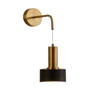 Applique moderna bronzo minimal con diffusore cilindrico nero E27