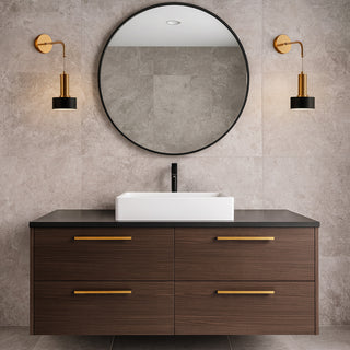 Applique moderna bronzo minimal con diffusore cilindrico nero E27