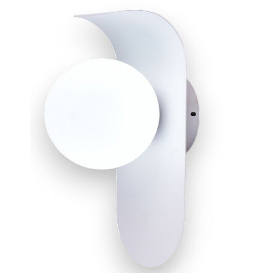 Applique da parete moderno lampada da muro decorativa in metallo bianco con sfera in vetro per camera da letto soggiorno G9