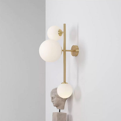 Applique a parete bronzo tre sfera in vetro lampada da muro minamalista con attacco G9