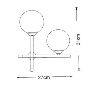 Applique da parete doppia sfera illuminazione decorativa 2 attacchi G9