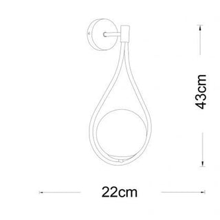 Applique a parete bronzo forma di goccia sfera centrale attacco G9
