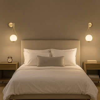 Applique a parete bronzo forma di goccia sfera centrale attacco G9