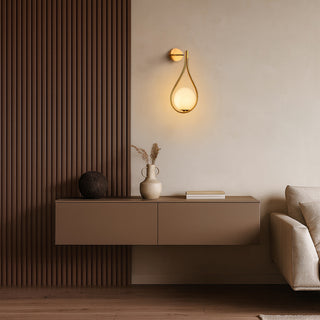 Applique a parete bronzo forma di goccia sfera centrale attacco G9