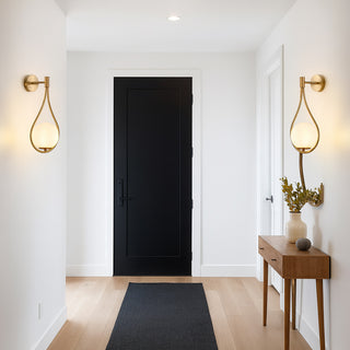 Applique a parete bronzo forma di goccia sfera centrale attacco G9