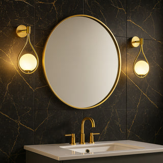 Applique a parete bronzo forma di goccia sfera centrale attacco G9