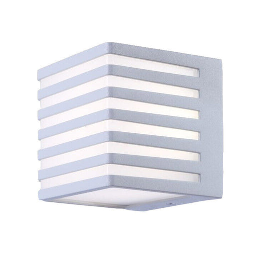 Applique da muro per esterno a led 10 watt lampada decorativa a strisce cubo bianco da parete per facciata balcone terrazzo IP54