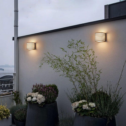 Applique da muro per esterno a led 10 watt lampada decorativa a strisce cubo nero da parete per facciata balcone terrazzo IP54luce fredda 6500k calda 3000k naturale 4000k