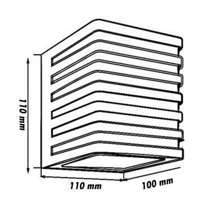 Applique da muro per esterno a led 10 watt lampada decorativa a strisce cubo nero da parete per facciata balcone terrazzo IP54luce fredda 6500k calda 3000k naturale 4000k