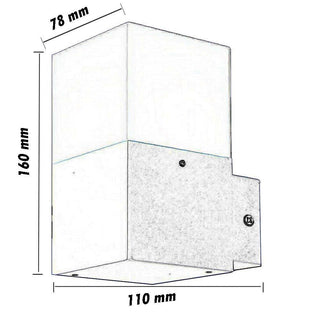 Applique per esterno in alluminio E27 per facciata balcone IP44