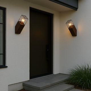 Applique a muro oblique per esterno E27 balcone terrazzo IP44 ruggine