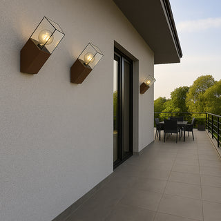Applique a muro oblique per esterno E27 balcone terrazzo IP44 ruggine