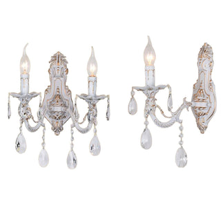 Applique candelabro con pendenti  stile retrò attacco E14 1 2 bracci