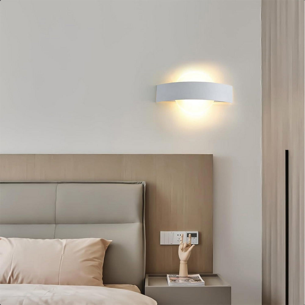 Applique da parete led 8 watt doppia emissione di luce up e down lampada con pannello in vetro opaco tecnologia CCT