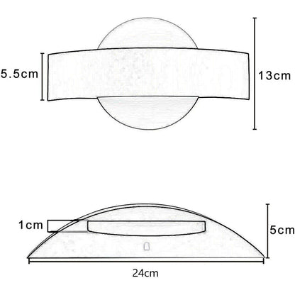 Applique da parete led 8 watt doppia emissione di luce up e down lampada con pannello in vetro opaco tecnologia CCT