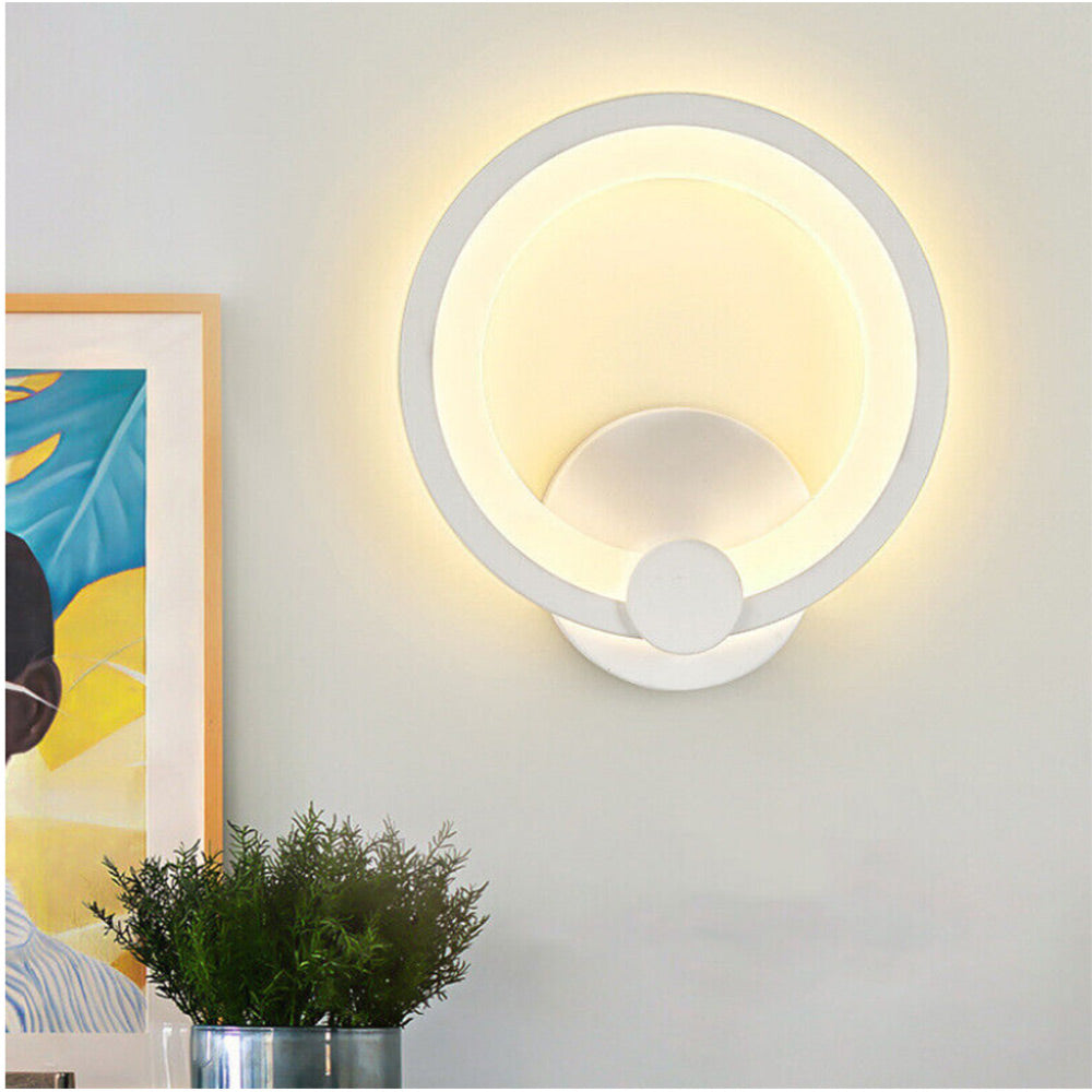 Applique a led a forma di cerchio 10 watt lampada da comodino a parete lumetto abat jour luce naturale 4000k e calda 3000k