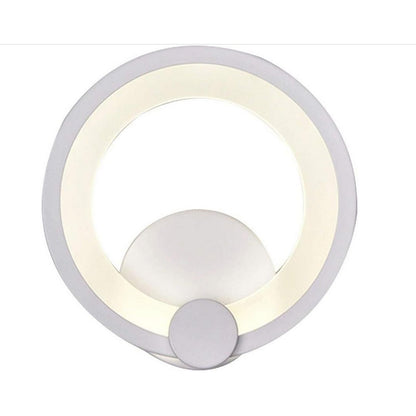 Applique a led a forma di cerchio 10 watt lampada da comodino a parete lumetto abat jour luce naturale 4000k e calda 3000k