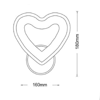 Applique led forma di cuore 6 watt tecnologia CCT lampada da parete