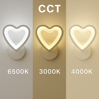 Applique led forma di cuore 6 watt tecnologia CCT lampada da parete