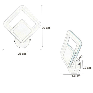 Applique led moderno a rombo 12 watt CCT tre colorazione di luce