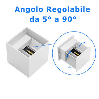 Applique a parete LED tecnologia CCT 12 W doppia emissione luce IP65