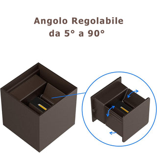 Applique a parete LED tecnologia CCT 12 W doppia emissione luce IP65