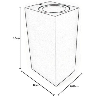 Applique a parete quadrato doppia emissione luminosa per faretti GU10