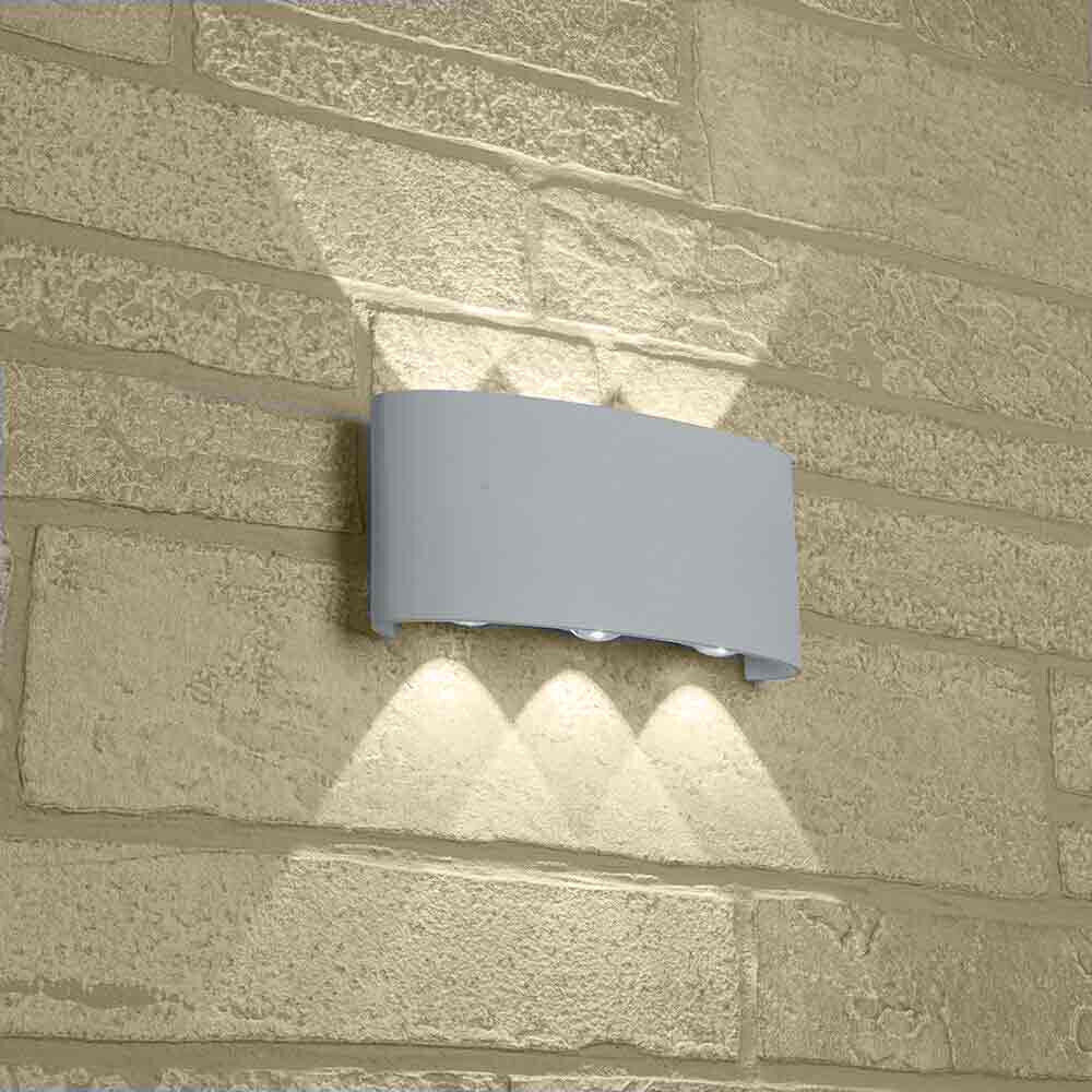 pplique doppia emissione di luce 6 led 16 watt UP & DOWN lampada da muro bianco per esterno casa terrazzo giardino IP65