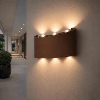 Applique doppia emissione di luce 6 led 16W rosso ruggine CCT IP65