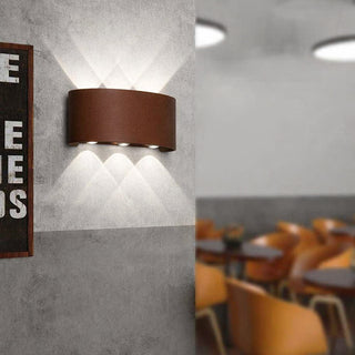 Applique doppia emissione di luce 6 led 16W rosso ruggine CCT IP65