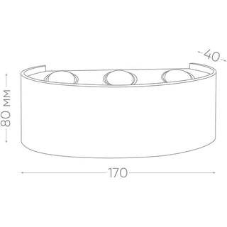Applique doppia emissione di luce 6 led 16W rosso ruggine CCT IP65