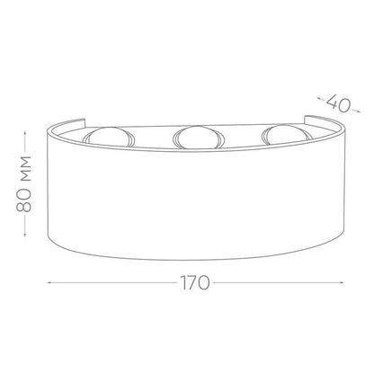 pplique doppia emissione di luce 6 led 16 watt UP & DOWN lampada da muro bianco per esterno casa terrazzo giardino IP65