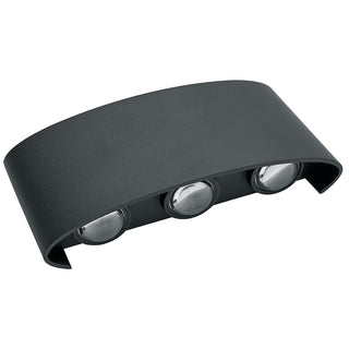 Applique doppia emissione di luce 6 led 16W nero tecnologia CCT IP65