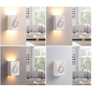 Applique gesso vernicabile rettangolare a doppia emissione di luce G9
