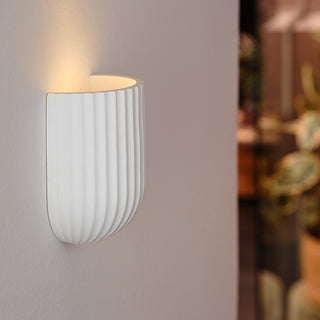 Applique in gesso rigato da parete lampada da muro verniciabile attacco GU10
