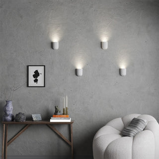 Applique in gesso rigato da parete lampada da muro verniciabile attacco GU10