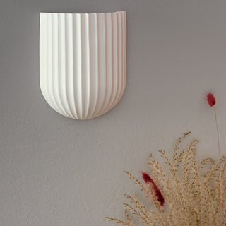 Applique in gesso rigato da parete lampada da muro verniciabile attacco GU10