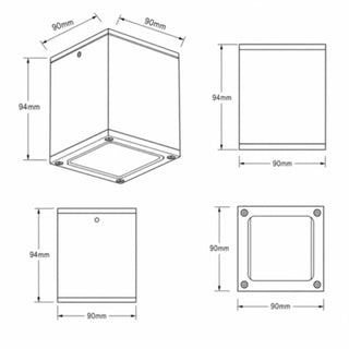 Applique soffitto a cubo esterno GU10 per balcone terrazzo IP54