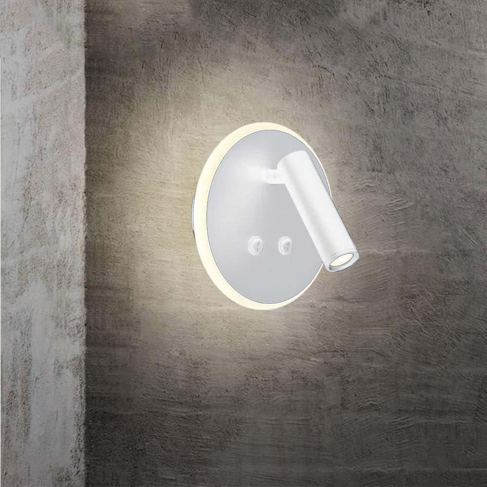 Applique orientabile da parete comodino doppia fonte luminosa 8 watt lampada da letto moderna luce calda 3000k
